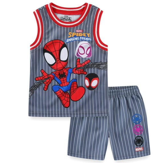 Marvel Spidey and His Amazing Friends Tank Top Shirt and Mesh Short (Boys), 2 Piece Set, Sizes 2T-6