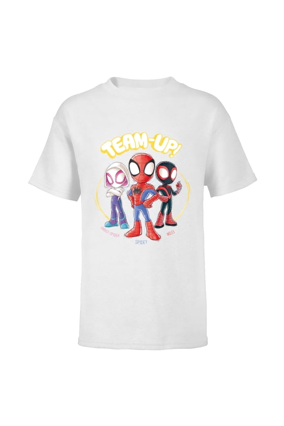 Spidey and His Amazing Friends Team Up! - Short Sleeve T-Shirt for Kids - Customized-White