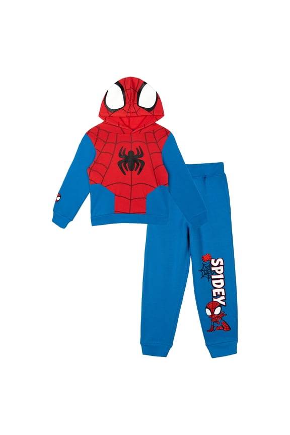 Spidey and His Amazing Friends Toddler Boy or Girl Cosplay Fleece Hoodie and Pants Set Red Blue