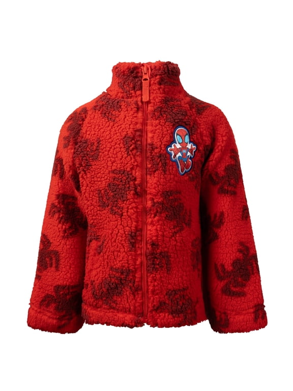 Spidey and His Amazing Friends Toddler Boys' Fleece Zip-Up Jacket Red