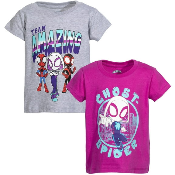 Marvel Spidey and His Amazing Friends Toddler Girls 2 Pack T-Shirts Toddler to Little Kid