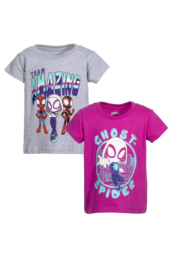 Spidey and His Amazing Friends Toddler Girls 2 Pack T-Shirts Toddler to Little Kid