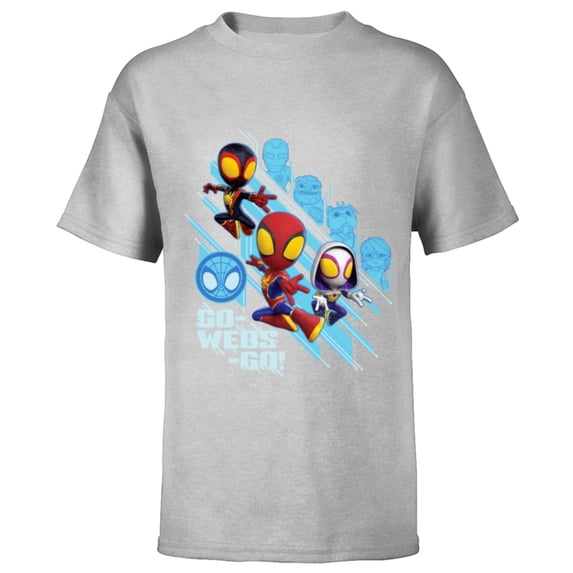 Marvel Spidey and His Amazing Friends Web-Spinners Go Webs - Short Sleeve T-Shirt for Kids - Customized-Athletic Heather