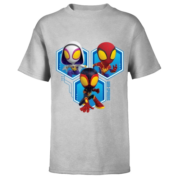 Marvel Spidey and His Amazing Friends Web-Spinners Hero Trio - Short Sleeve T-Shirt for Kids - Customized-Athletic Heather
