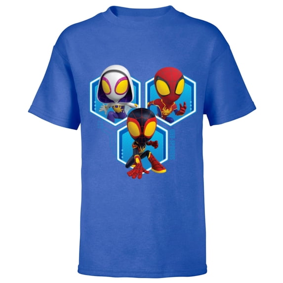 Marvel Spidey and His Amazing Friends Web-Spinners Hero Trio - Short Sleeve T-Shirt for Kids - Customized-Royal