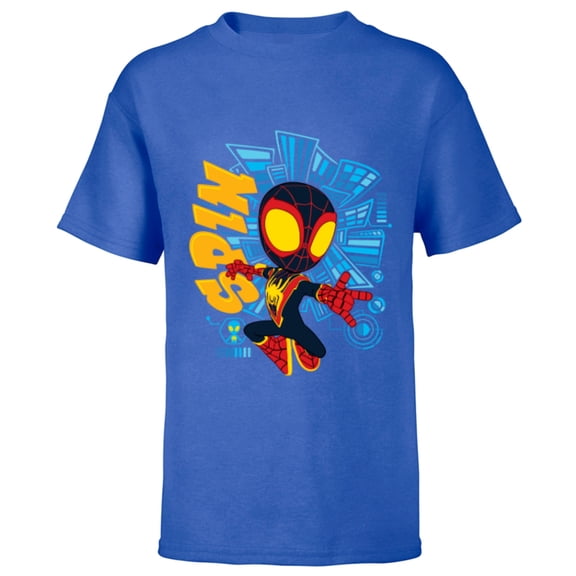 Marvel Spidey and His Amazing Friends Web-Spinners Spin - Short Sleeve T-Shirt for Kids - Customized-Royal