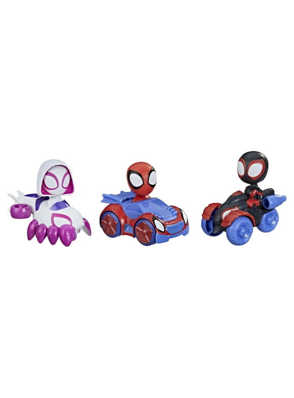 Marvel: Spidey and His Amazing Friends Web Squad Preschool Kids Toy Vehicle Action Figure Set for Boys and Girls Ages 3 4 5 6 7 and Up, 3 Pieces