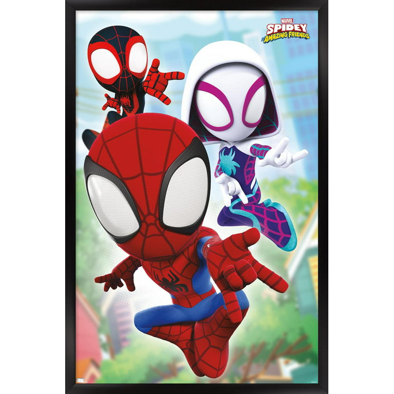 Marvel Spidey and His Amazing Friends - Webs Wall Poster, 22.375 inch x 34 inch Framed, FR22255BLK22X34EC