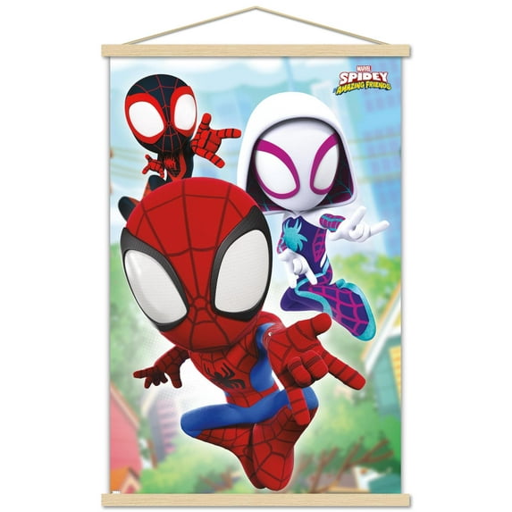 Marvel Spidey and His Amazing Friends - Webs Wall Poster with Magnetic Frame, 22.375" x 34"