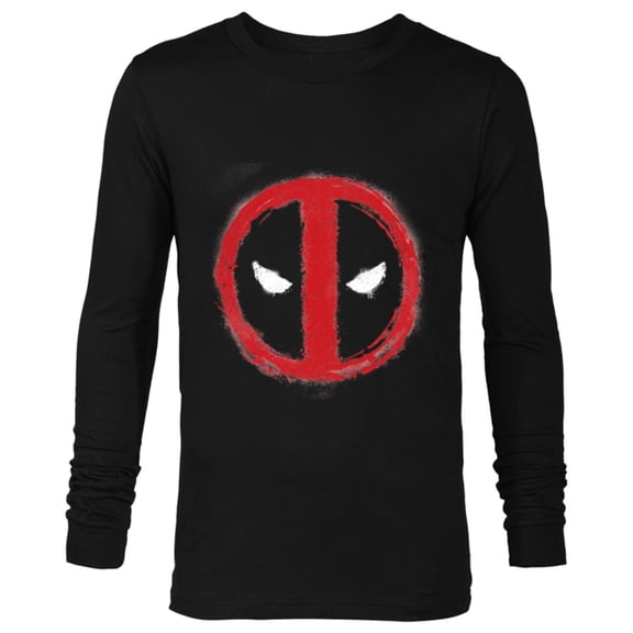 Marvel Spray Painted Deadpool Icon - Long Sleeve T-Shirt for Men - Customized-Black