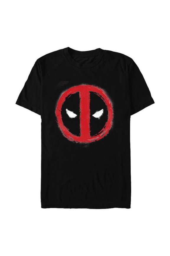 Spray Painted Deadpool Icon - Short Sleeve Blended T-Shirt for Adults - Customized-Black