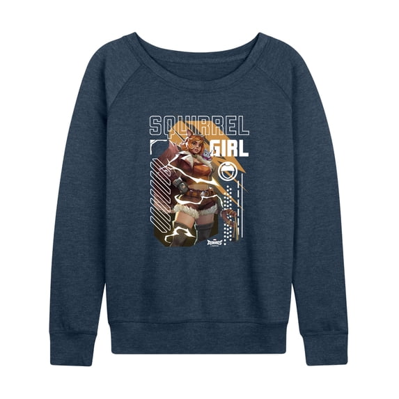 Marvel - Squirrel Girl Lightweight French Terry Wide Neck Long Sleeve Graphic Shirt