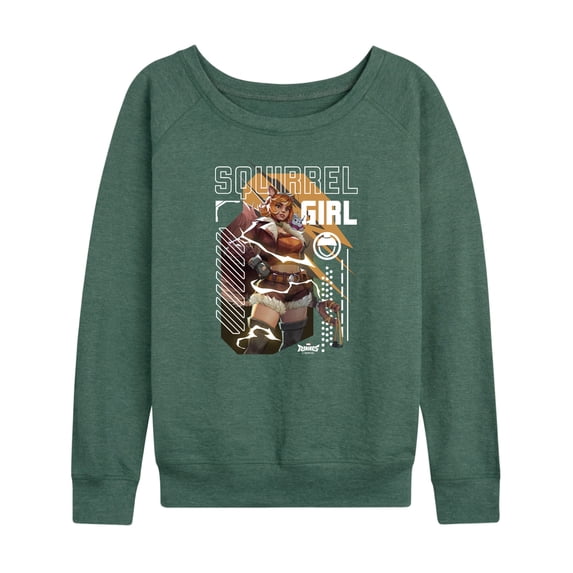Marvel - Squirrel Girl Lightweight French Terry Wide Neck Long Sleeve Graphic Shirt