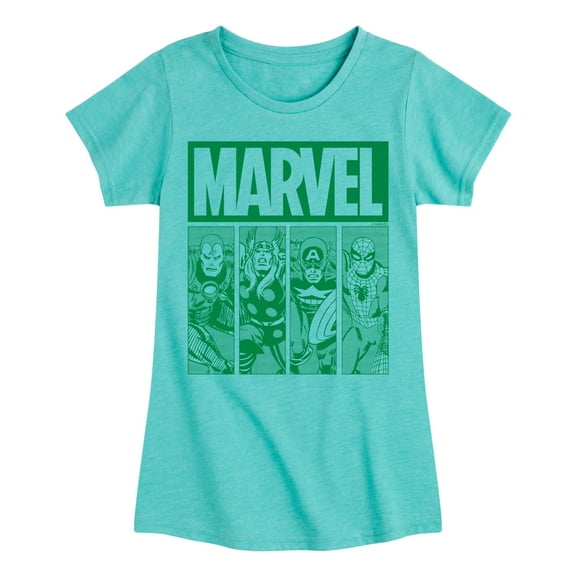 Marvel - St. Patrick's Day Green Grid - Girls Fitted Short Sleeve Graphic T-Shirt