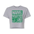 thumbnail image 1 of Marvel - St. Patrick's Day Green Grid - Juniors Cropped Graphic T-Shirt, 1 of 5