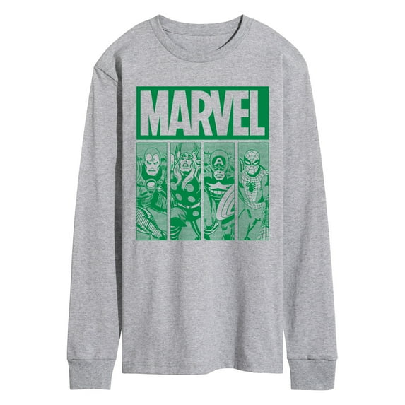 Marvel - St. Patrick's Day Green Grid - Men's Long Sleeve Graphic T-Shirt