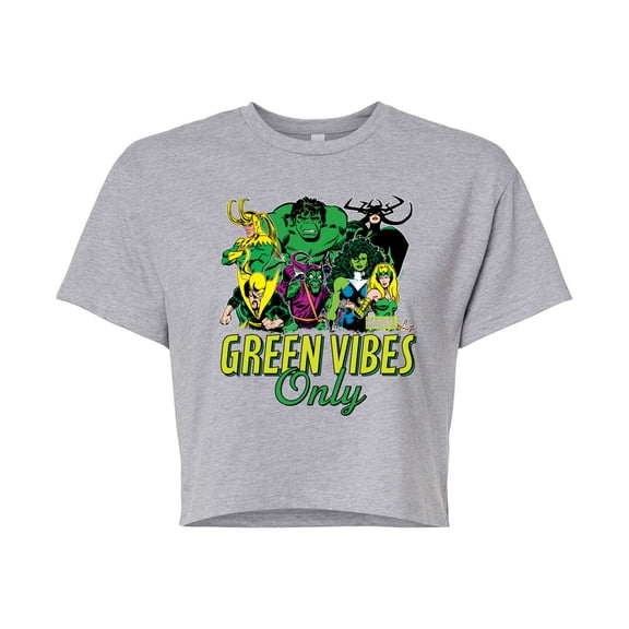Marvel - St. Patrick's Day Green Vibes Only - Juniors Cropped Graphic T-Shirt