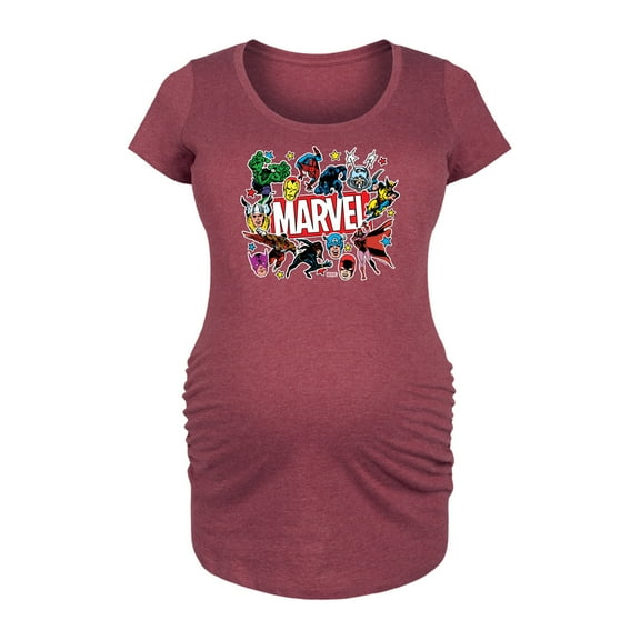 Marvel - Sticker Collage - Maternity Scoop Neck Graphic T-Shirt