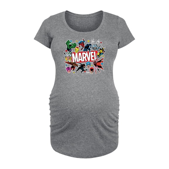 Marvel - Sticker Collage - Maternity Scoop Neck Graphic T-Shirt