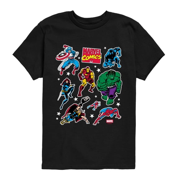 Marvel - Sticker Pack - Youth Boys Short Sleeve Graphic T-Shirt