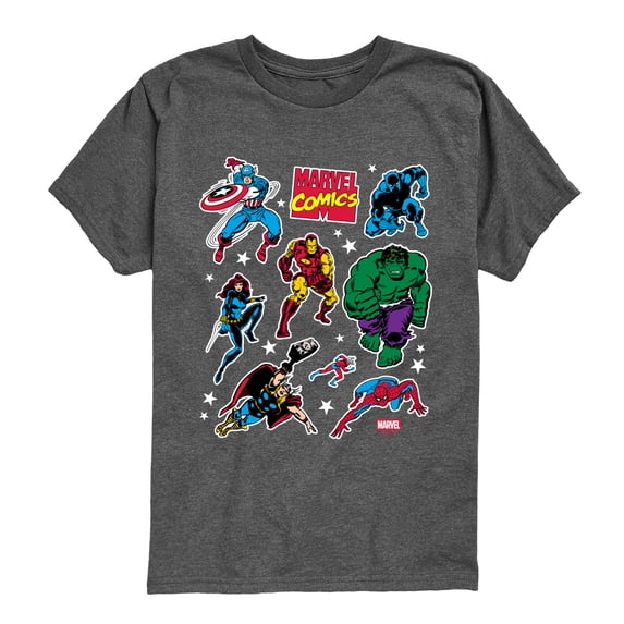 Marvel - Sticker Pack - Youth Boys Short Sleeve Graphic T-Shirt