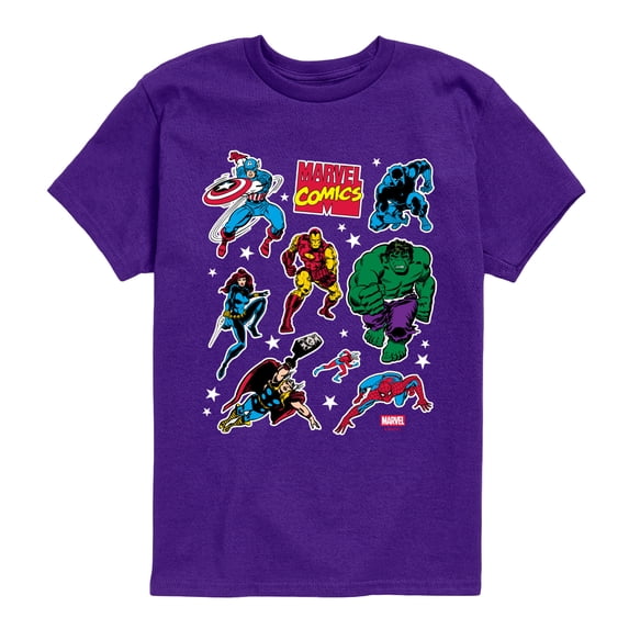 Marvel - Sticker Pack - Youth Boys Short Sleeve Graphic T-Shirt