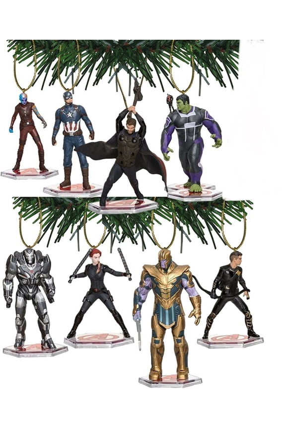 Marvel Studios Avengers Ornament Set of 8 PVC Figure Figurine 4 Holiday Charms