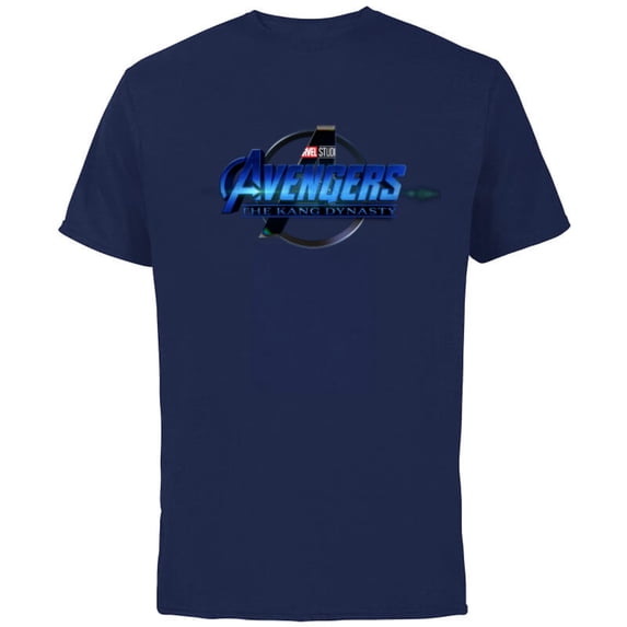Marvel Studios Avengers: The Kang Dynasty MCU Movie Logo - Short Sleeve Cotton T-Shirt for Adults - Customized-Navy