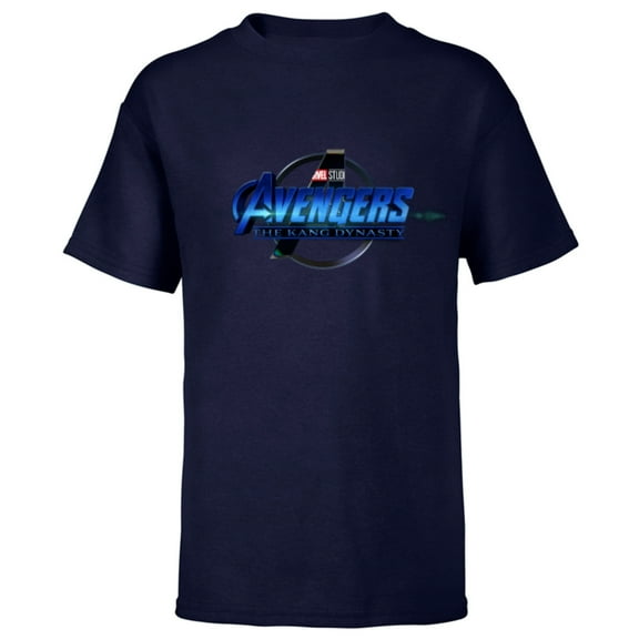 Marvel Studios Avengers: The Kang Dynasty MCU Movie Logo - Short Sleeve T-Shirt for Kids - Customized-Navy