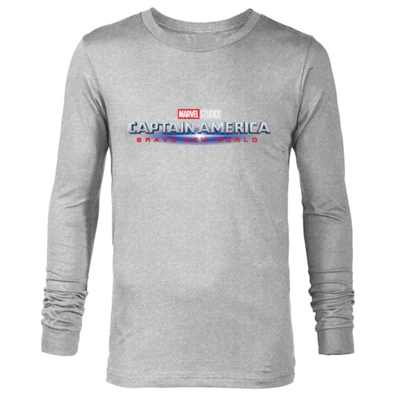 Marvel Studios Captain America: Brave New World Movie Logo - Long Sleeve T-Shirt for Men - Customized-Athletic Heather