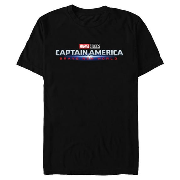 Marvel Studios Captain America: Brave New World Movie Logo - Short Sleeve Blended T-Shirt for Adults - Customized-Black