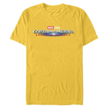 Marvel Studios Captain America: Brave New World Movie Logo - Short Sleeve Blended T-Shirt for Adults - Customized-Yellow