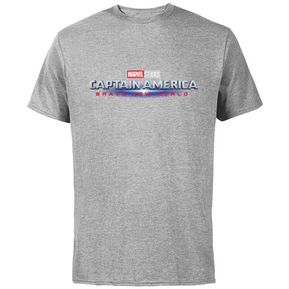 Marvel Studios Captain America: Brave New World Movie Logo - Short Sleeve Cotton T-Shirt for Adults - Customized-Athletic Heather