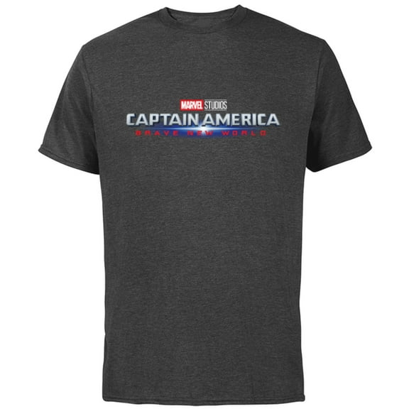 Marvel Studios Captain America: Brave New World Movie Logo - Short Sleeve Cotton T-Shirt for Adults - Customized-Charcoal
