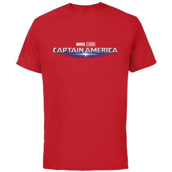 Marvel Studios Captain America: Brave New World Movie Logo - Short Sleeve Cotton T-Shirt for Adults - Customized-Red