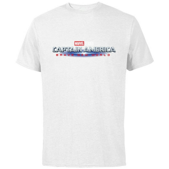 Marvel Studios Captain America: Brave New World Movie Logo - Short Sleeve Cotton T-Shirt for Adults - Customized-White