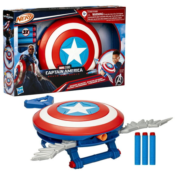 Marvel Studios Captain America Brave New World NERF Skyshot Blaster, Halloween Costume Accessory