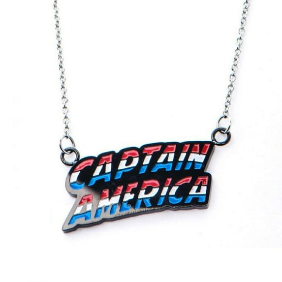 Marvel Studios: Captain America Lettering - Stainless Steel Pendant with Chain Necklace