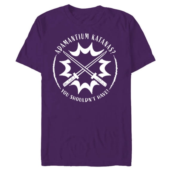 Marvel Studios Deadpool & Wolverine Adamantium Katanas Logo- Short Sleeve Blended T-Shirt for Adults - Customized-Purple