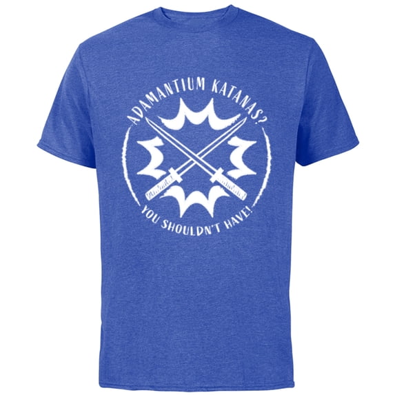 Marvel Studios Deadpool & Wolverine Adamantium Katanas Logo- Short Sleeve Cotton T-Shirt for Adults - Customized-Royal Heather