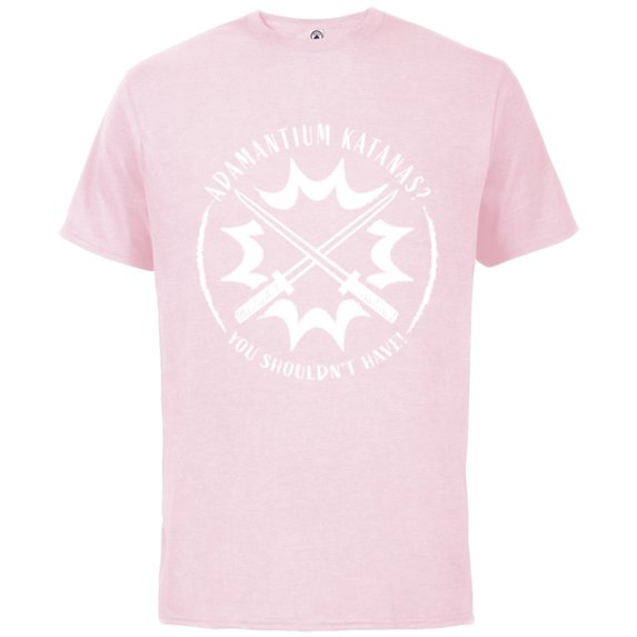 Marvel Studios Deadpool & Wolverine Adamantium Katanas Logo- Short Sleeve Cotton T-Shirt for Adults - Customized-Soft Pink