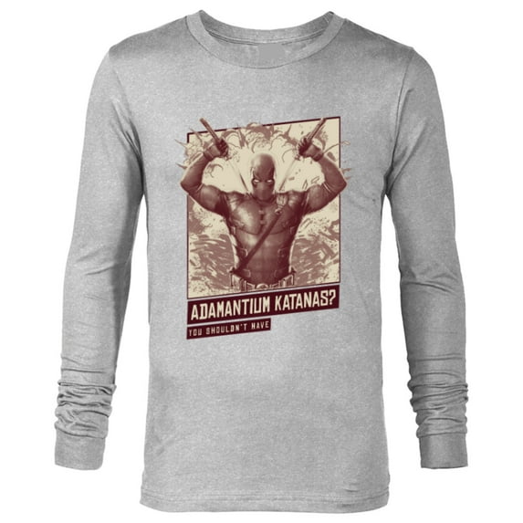 Marvel Studios Deadpool & Wolverine Adamantium Katanas- Long Sleeve T-Shirt for Men - Customized-Athletic Heather