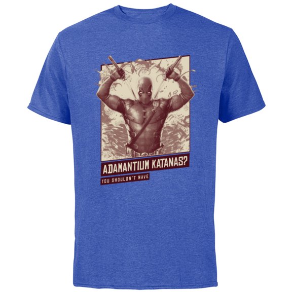 Marvel Studios Deadpool & Wolverine Adamantium Katanas- Short Sleeve Cotton T-Shirt for Adults - Customized-Royal Heather