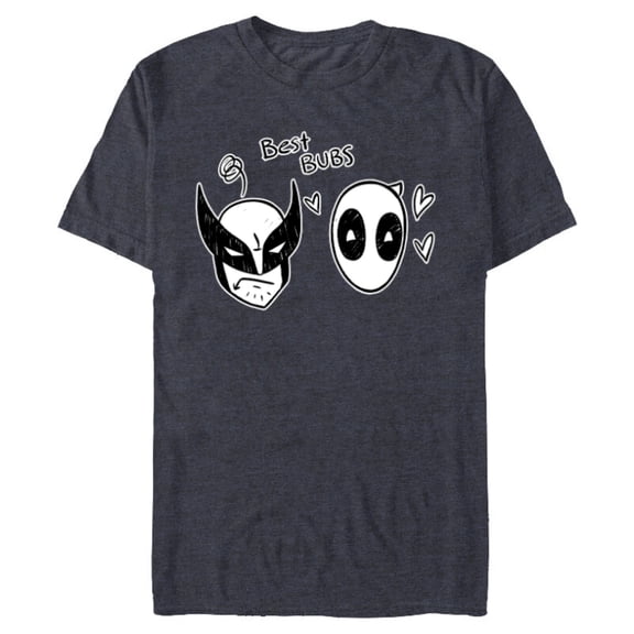 Marvel Studios Deadpool & Wolverine Best Bubs Toony - Short Sleeve Blended T-Shirt for Adults - Customized-Navy Heather