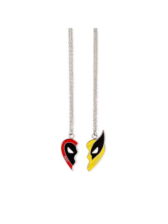 Deadpool & Wolverine "Best Friends" 2-Piece Enamel Pendant Necklace Set