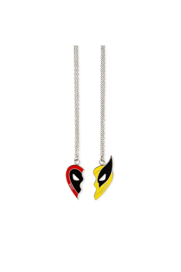 Deadpool & Wolverine "Best Friends" 2-Piece Enamel Pendant Necklace Set