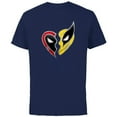 thumbnail image 1 of Marvel Studios Deadpool & Wolverine Best Friends Heart Charm- Short Sleeve Cotton T-Shirt for Adults - Customized-Navy, 1 of 5