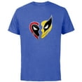 thumbnail image 1 of Marvel Studios Deadpool & Wolverine Best Friends Heart Charm- Short Sleeve Cotton T-Shirt for Adults - Customized-Royal Heather, 1 of 5