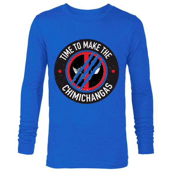 Marvel Studios Deadpool & Wolverine Chimichangas Claw Slash- Long Sleeve T-Shirt for Men - Customized-Navy
