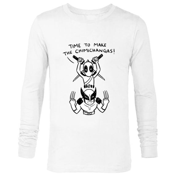 Marvel Studios Deadpool & Wolverine Chimichangas Toony - Long Sleeve T-Shirt for Men - Customized-White
